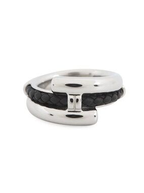 Hermes Ring Tourni Tresse Black Silver Swift